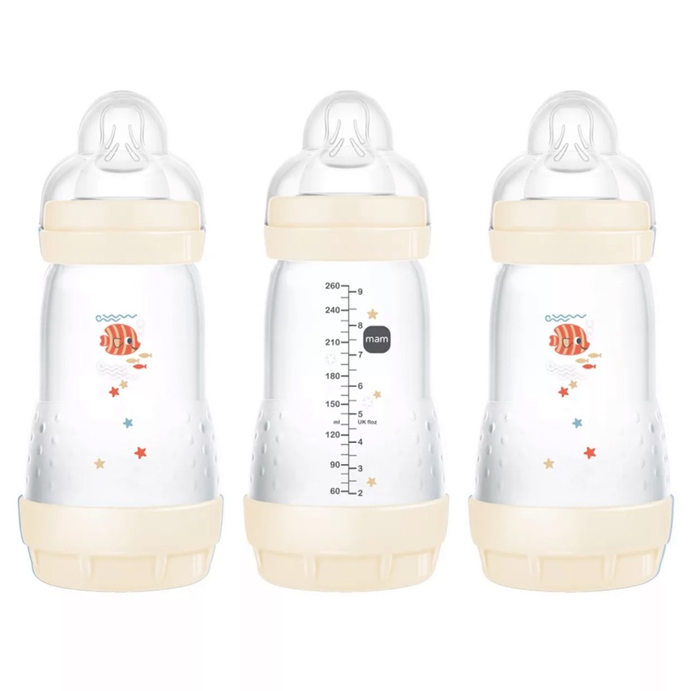 NEW IN BOX 9oz anti colic MAM bottles with fish design